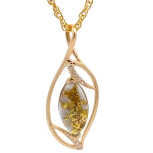 Gold Quartz & Diamond Pendant PN1127DQ