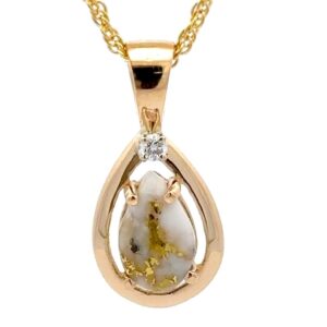 Gold Quartz & Diamond Pendant PN442MDQ