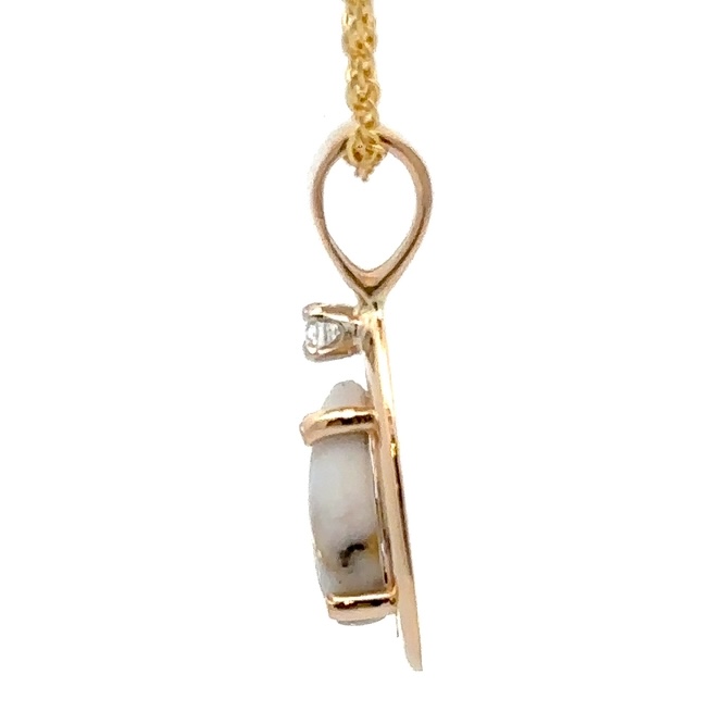 Gold Quartz & Diamond Pendant PN442MDQ - Image 4