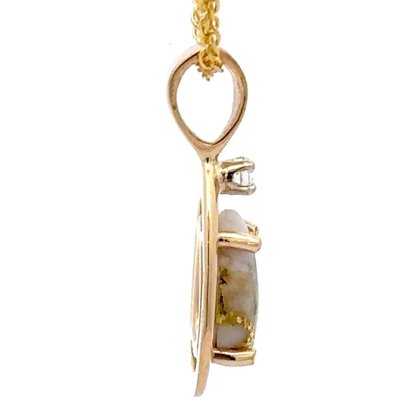 Gold Quartz & Diamond Pendant PN442MDQ - Image 2