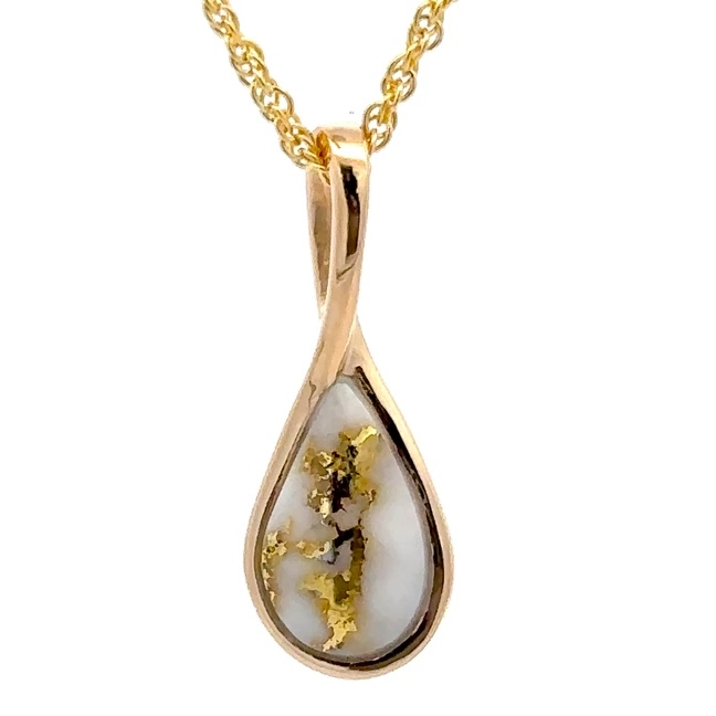 Gold Quartz Figure Eight Pendant PN496QX