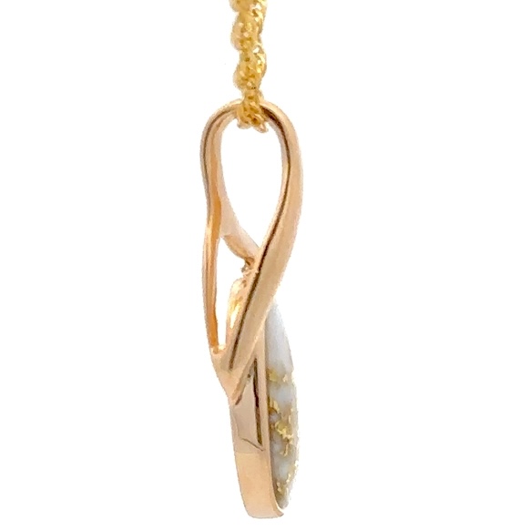 Gold Quartz 11x7mm Stone Pendant PN647QX - Image 2