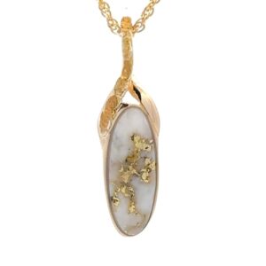 Gold Quartz & Gold Nugget Pendant PN718NQX