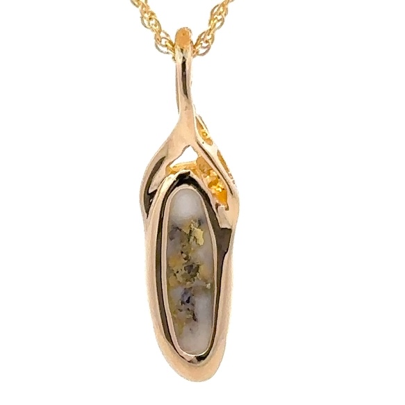 Gold Quartz & Gold Nugget Pendant PN718NQX - Image 3