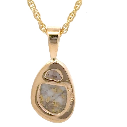 Gold Quartz Teardrop Pendant PSC106QX - Image 4
