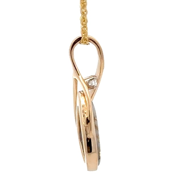 Gold Quartz Pendant with Diamond - Image 4