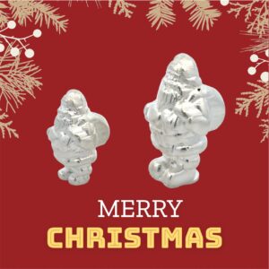 Pure Silver Hand-Poured Standing Santa