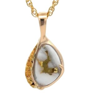 Gold Quartz & Nugget Pendant PSC125QX
