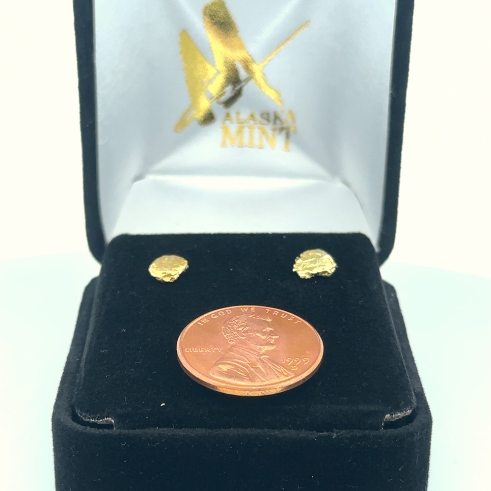 Gold Nugget Post Earrings 000050 - Image 5