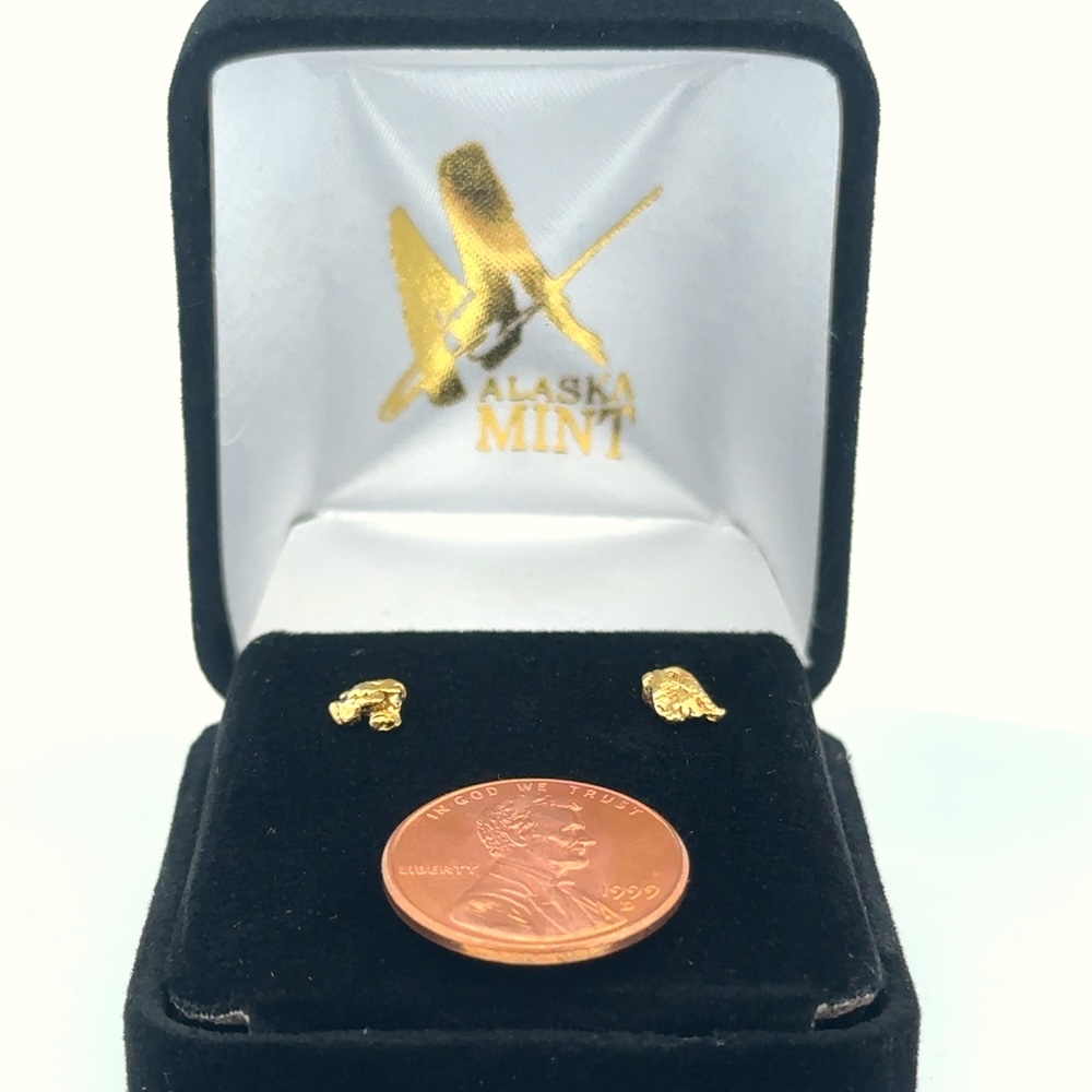 Gold Nugget Post Earrings 010203 - Image 5