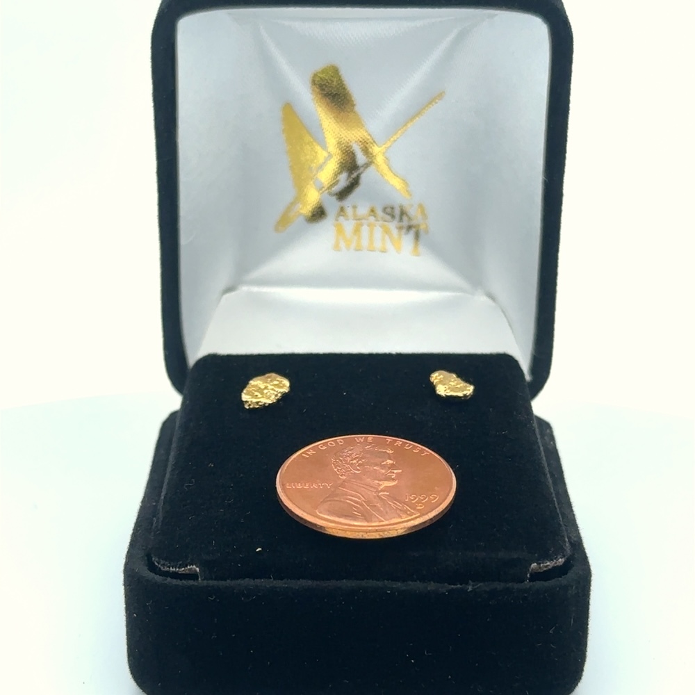 Gold Nugget Post Earrings 020440 - Image 5