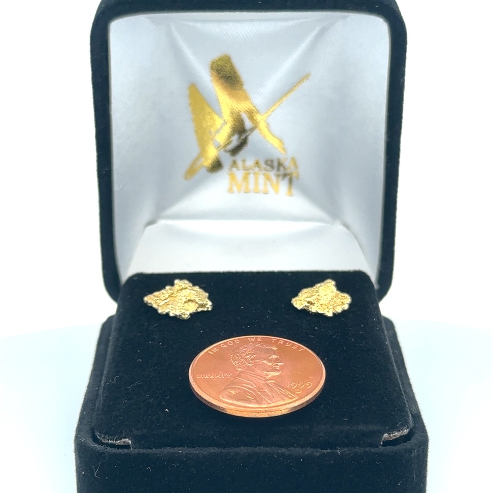 Gold Nugget Post Earrings 070058 - Image 5