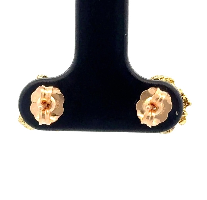 Gold Nugget Post Earrings 070058 - Image 3