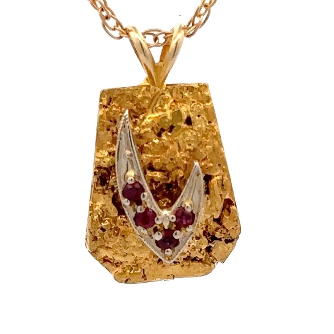 Estate Ruby & Nugget Pendant 071270