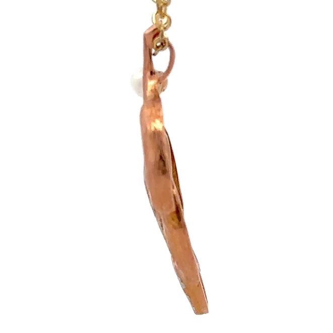 Estate Diamond & Pearl 14K Pendant 071424 - Image 4