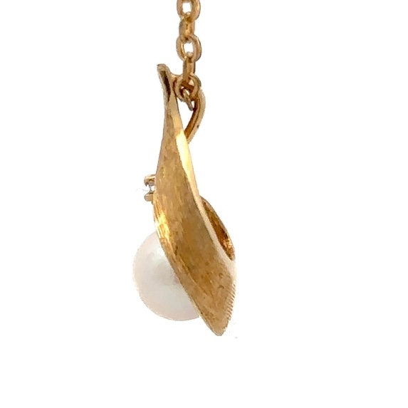 Estate Pearl & Diamond Pendant 071433 - Image 4