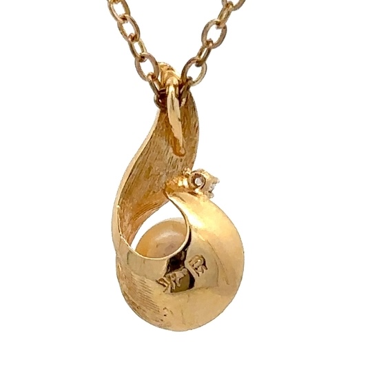 Estate Pearl & Diamond Pendant 071433 - Image 3