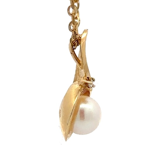 Estate Pearl & Diamond Pendant 071433 - Image 2