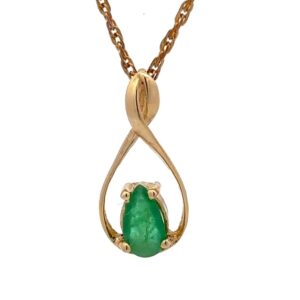 Estate Emerald Pendant 071804