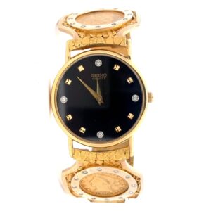 Mens' Seiko Gold Nugget & 2 1/2 Gold Dollar Watch