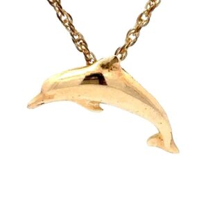 Estate 14K Dolphin Pendant 071925