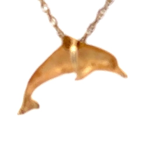 Estate 14K Dolphin Pendant 071925 - Image 3