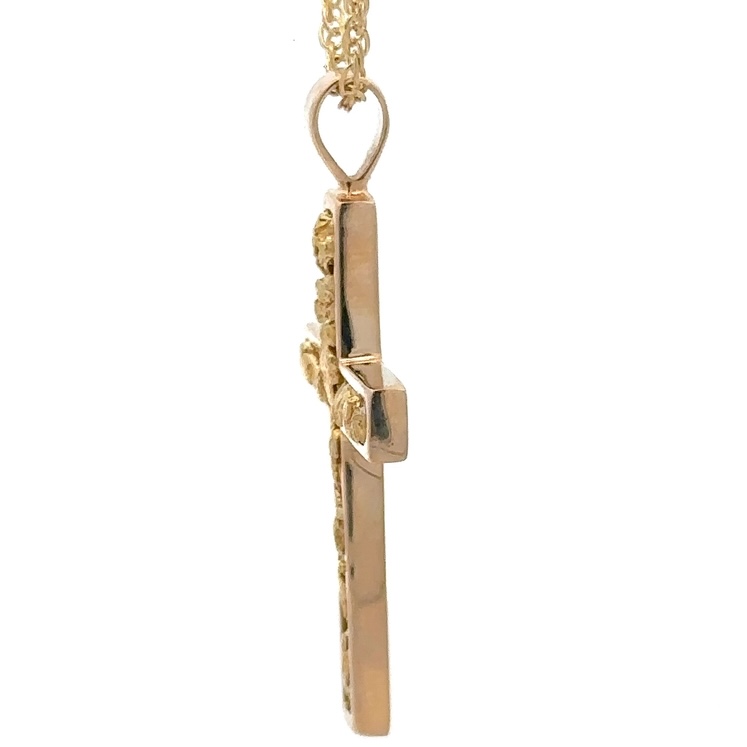 Gold Nugget Cross Pendant 072185 - Image 4