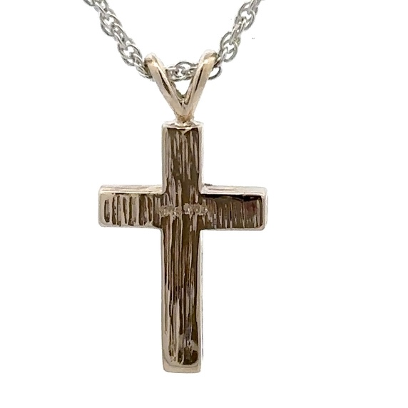 Gold Nugget & White Gold Cross Pendant 073242 - Image 3
