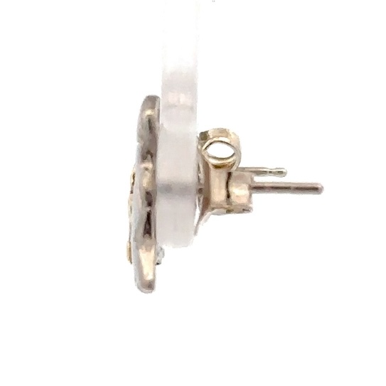 Sterling Silver & Gold Nugget Post Earrings 073873 - Image 2