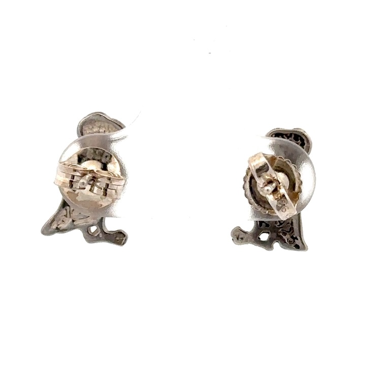 Sterling Silver & Gold Nugget Post Earrings 073873 - Image 3