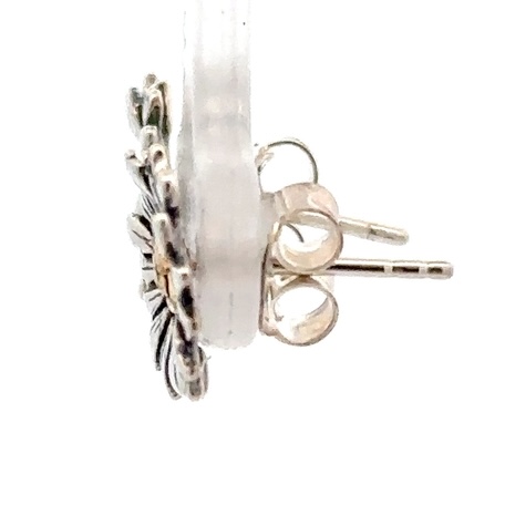 Sterling Silver & Gold Nugget Daisy Earrings 073886 - Image 4