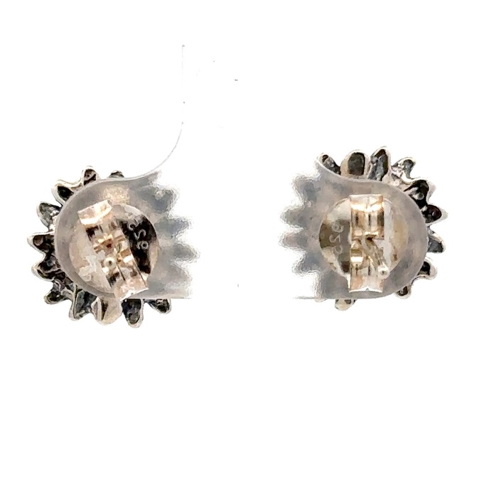 Sterling Silver & Gold Nugget Daisy Earrings 073886 - Image 3