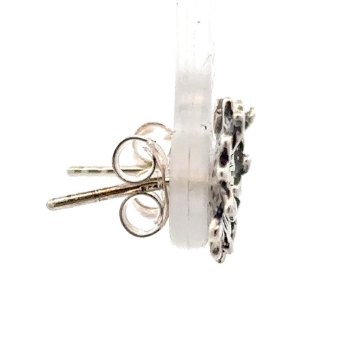 Sterling Silver & Gold Nugget Daisy Earrings 073886 - Image 2