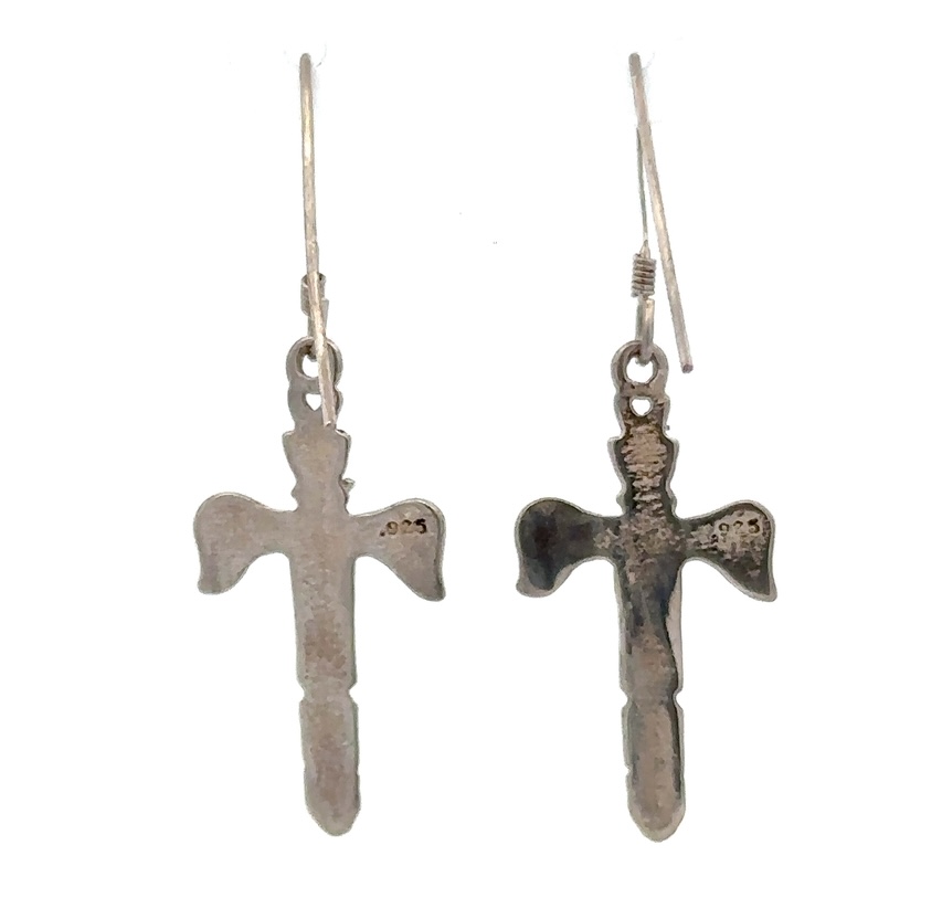 Sterling Silver & Gold Nugget Totem Pole Dangling Earrings 073895 - Image 3