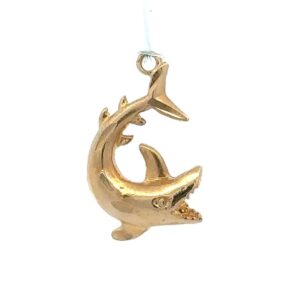 Estate 14K Shark Charm 074254