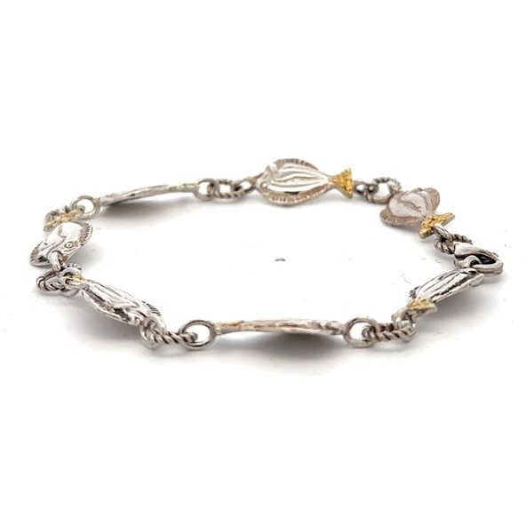 Sterling Silver & Gold Nugget Halibut Bracelet 075726 - Image 2