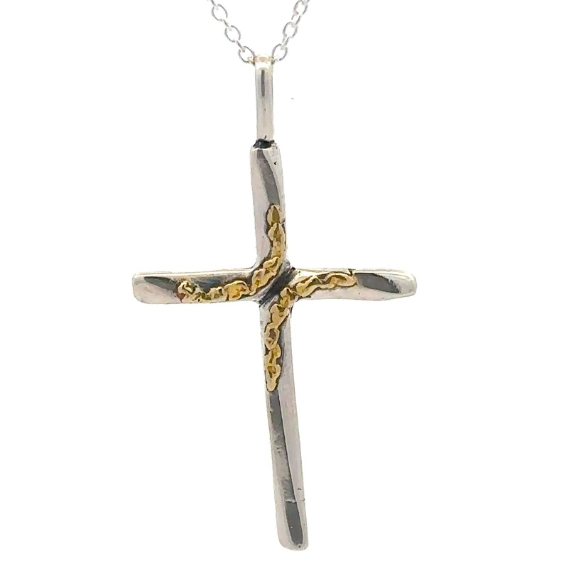 Sterling Silver & Gold Nugget 075748