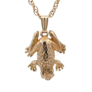 Estate 10K Gold Frog Pendant