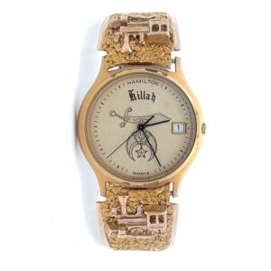 Custom Hamilton Masonic Gold Nugget Watch