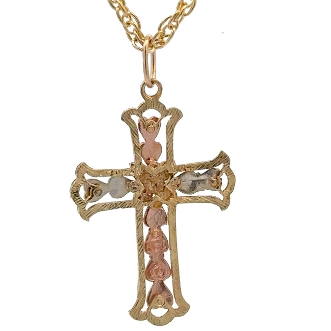 Black Hills Gold Cross Estate Pendant 075863 - Image 3