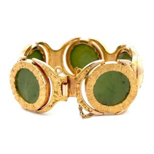 Estate Gold Nugget & Jade Bracelet 075884