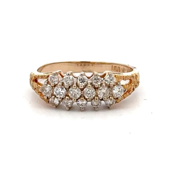 Estate Gold Nugget & Diamond Ladies Ring 076000