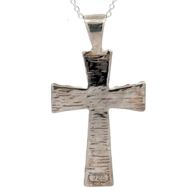 Sterling Silver & Gold Nugget Cross Pendant 076182 - Image 3