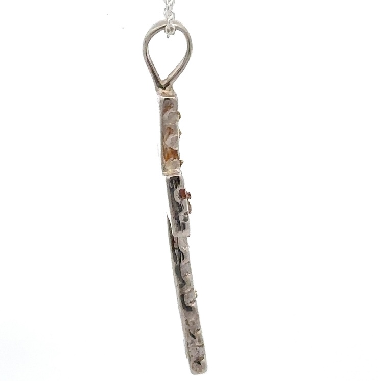Sterling Silver & Gold Nugget Cross Pendant 076182 - Image 2