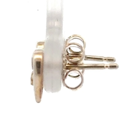 Sterling Silver & Gold Nugget Heart Earrings ER-430 SS - Image 4