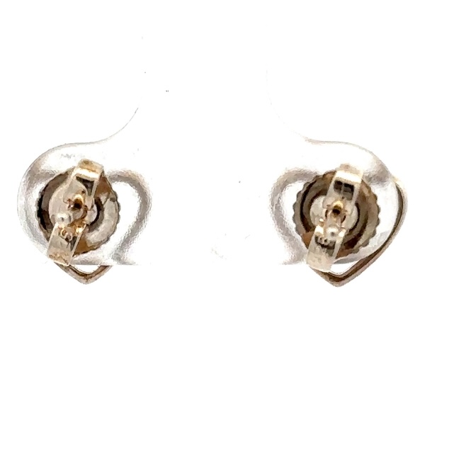 Sterling Silver & Gold Nugget Heart Earrings ER-430 SS - Image 3