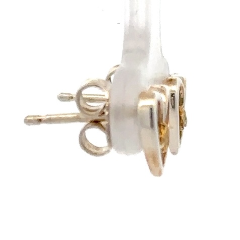 Sterling Silver & Gold Nugget Heart Earrings ER-430 SS - Image 2