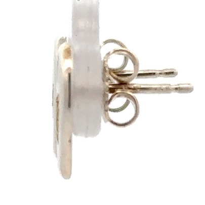 Sterling Silver & Gold Nugget Heart Earrings ER-261 SS - Image 4