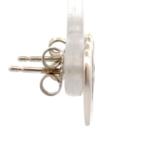 Sterling Silver & Gold Nugget Heart Earrings ER-261 SS - Image 2