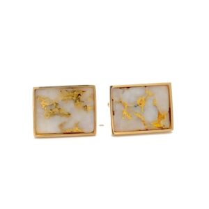 18k Gold & Quartz Rectangle Cufflinks 076264